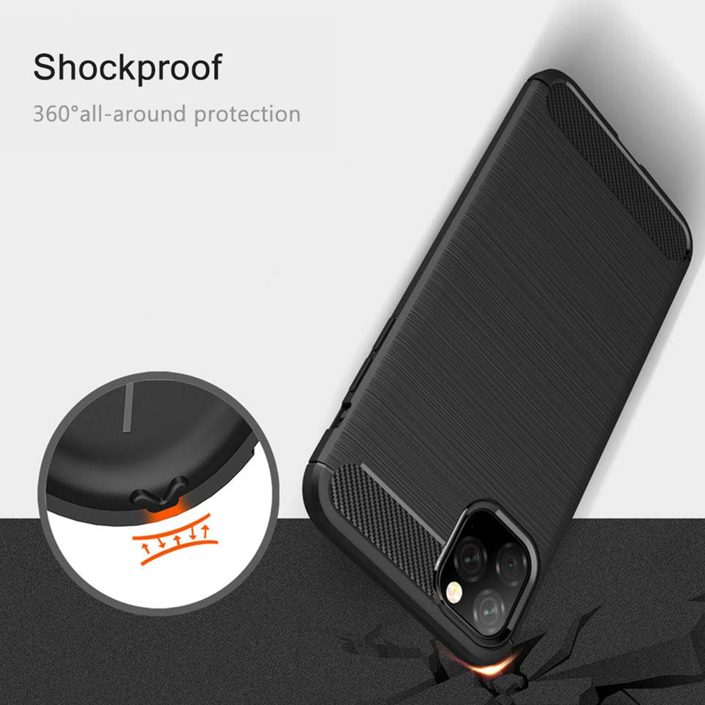 Hoes voor Apple iPhone 11, Techsuit, Carbon, Zwart