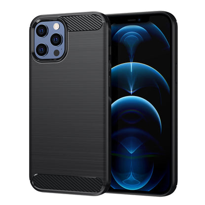Hoes voor Apple iPhone 12 Pro Max, Techsuit, Carbon, Zwart