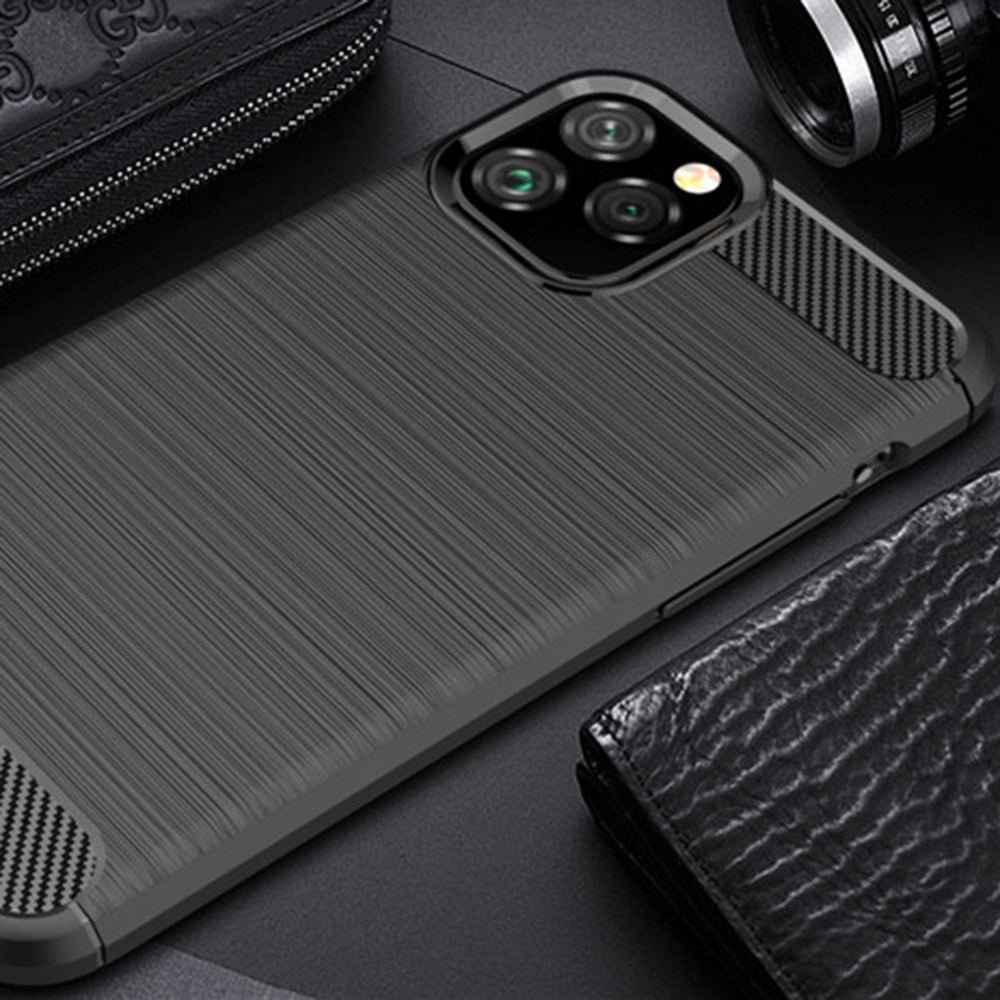 Hoes voor Apple iPhone 12 Pro Max, Techsuit, Carbon, Zwart