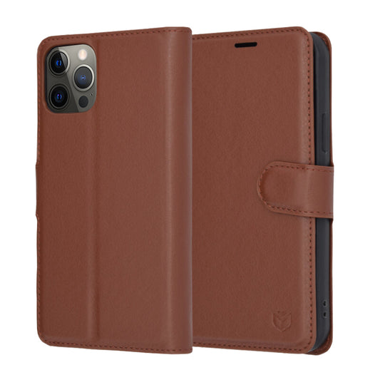Hoes voor Apple iPhone 12 Pro, Techsuit, Leather Folio, Bruin