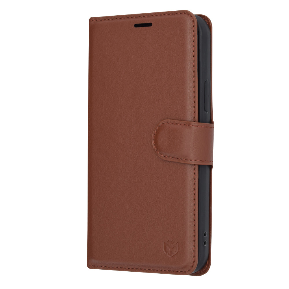 Hoes voor Apple iPhone 12 Pro, Techsuit, Leather Folio, Bruin