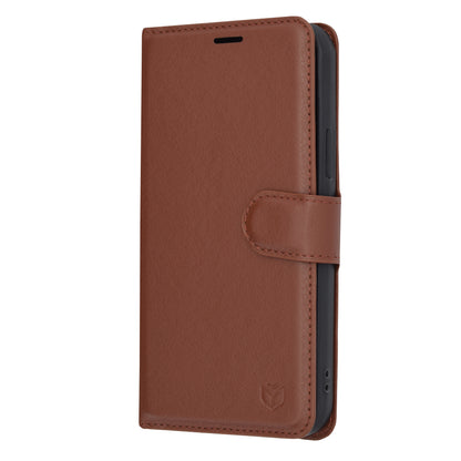 Hoes voor Apple iPhone 12 Pro, Techsuit, Leather Folio, Bruin