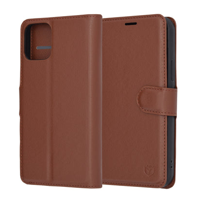 Hoes voor Apple iPhone 12 Pro, Techsuit, Leather Folio, Bruin