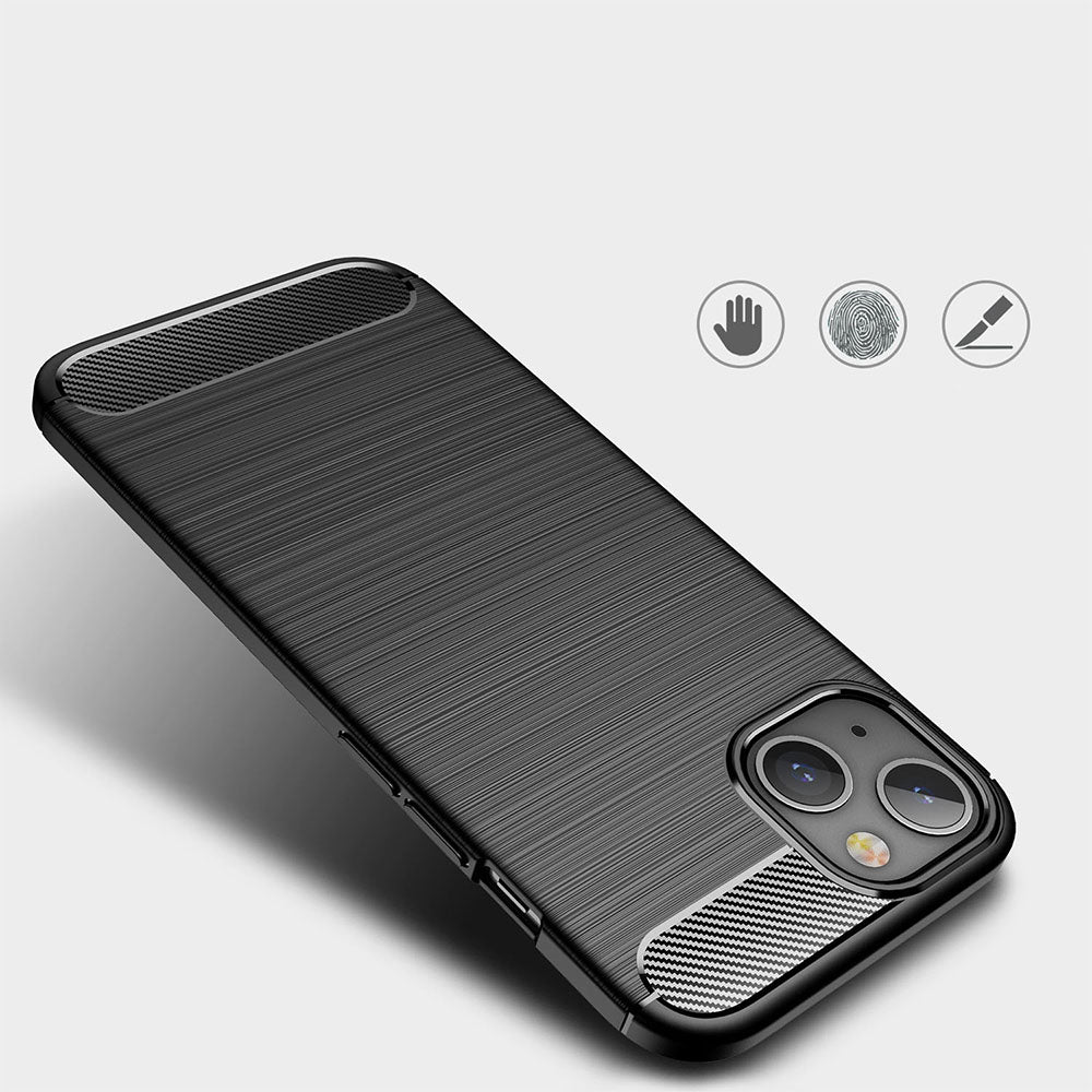 Hoes voor Apple iPhone 13 mini, Techsuit, Carbon, Zwart