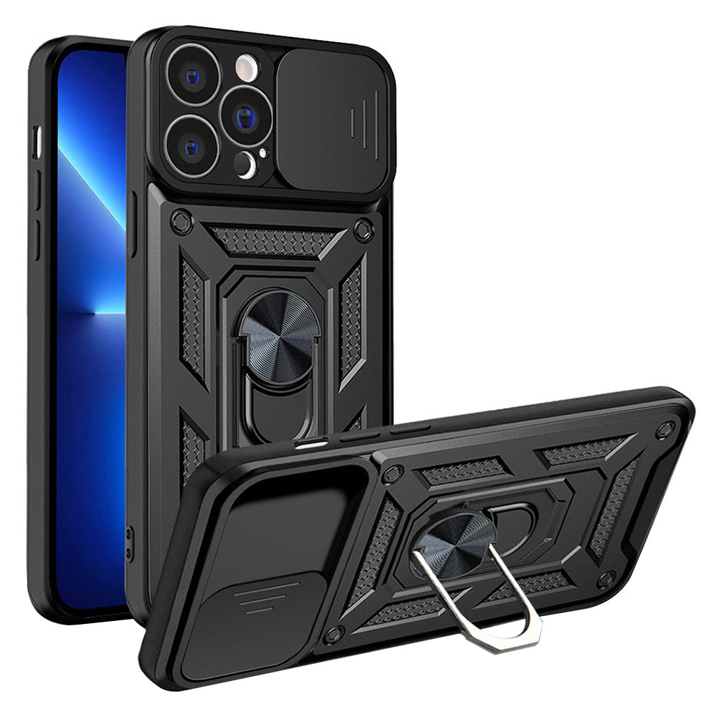 Hoes voor Apple iPhone 13 Pro, Techsuit, CamShield, Zwart