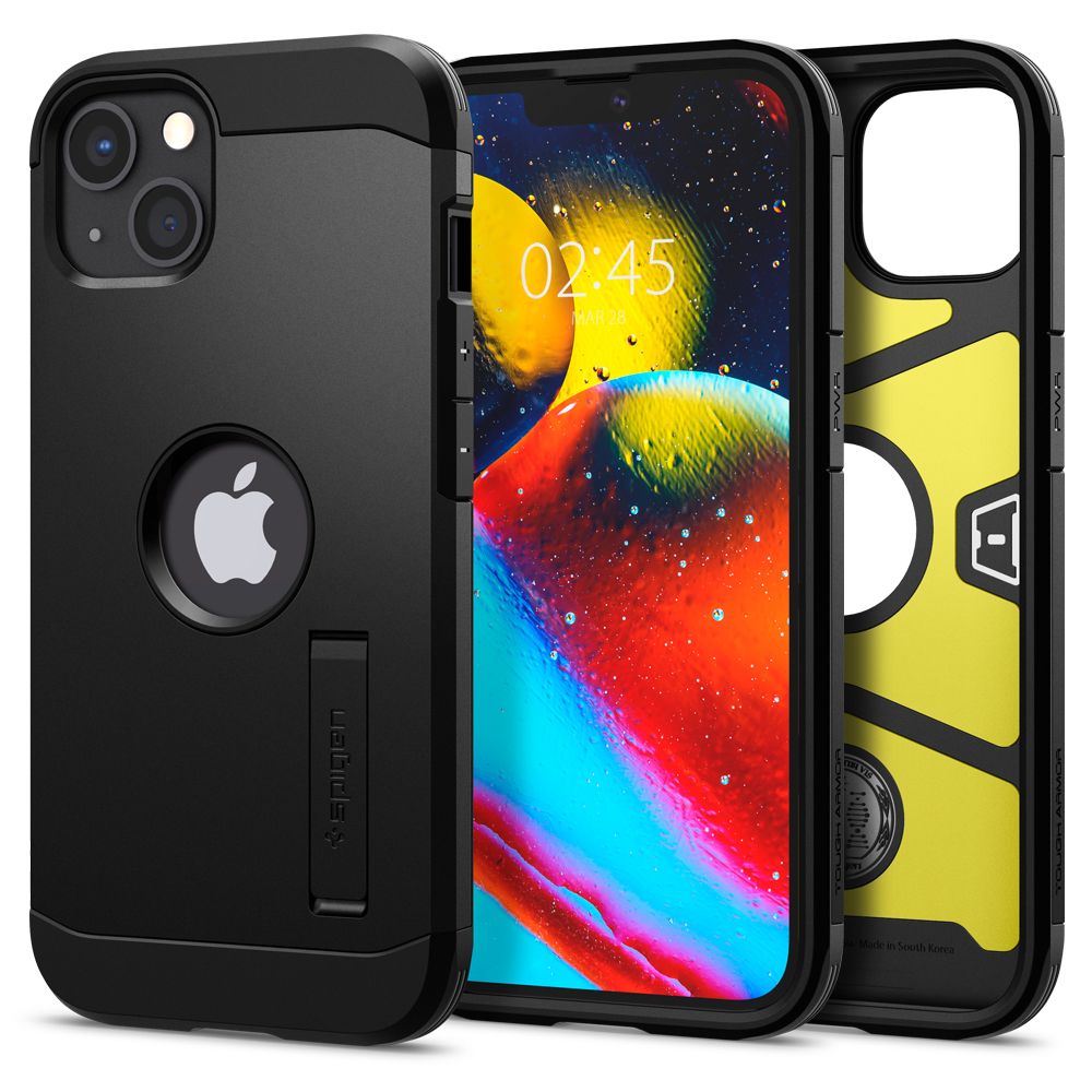 Hoes voor Apple iPhone 13, Spigen, Tough Armor, Zwart