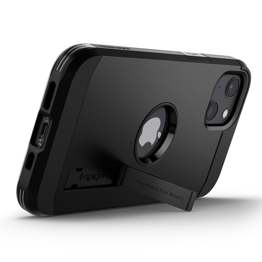 Hoes voor Apple iPhone 13, Spigen, Tough Armor, Zwart