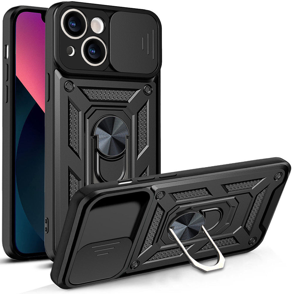Hoes voor Apple iPhone 13, Techsuit, CamShield, Zwart