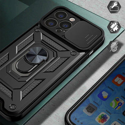 Hoes voor Apple iPhone 13, Techsuit, CamShield, Zwart