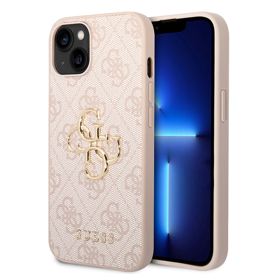 Hoes voor Apple iPhone 14, Guess, 4G Metal Logo, Roze