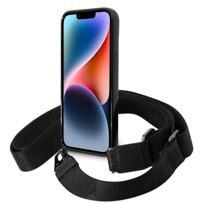 Hoes voor Apple iPhone 14, Karl Lagerfeld, Color Stripes with Strap, Roze