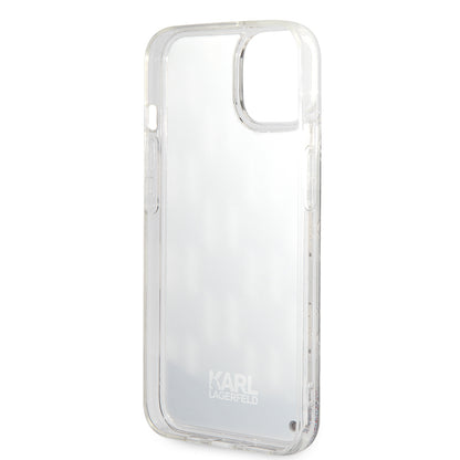 Hoes voor Apple iPhone 14, Karl Lagerfeld, Liquid Glitter Monogram, Zwart