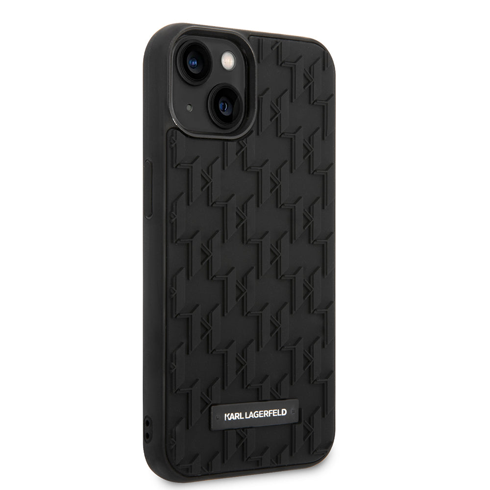 Hoes voor Apple iPhone 14 Plus, Karl Lagerfeld, 3D Monogram, Zwart