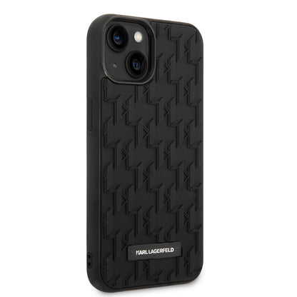 Hoes voor Apple iPhone 14 Plus, Karl Lagerfeld, 3D Monogram, Zwart