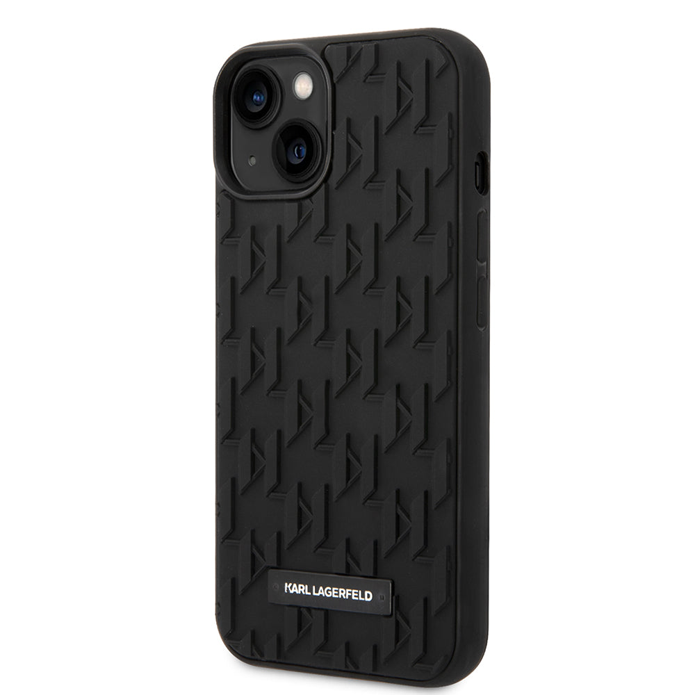 Hoes voor Apple iPhone 14 Plus, Karl Lagerfeld, 3D Monogram, Zwart
