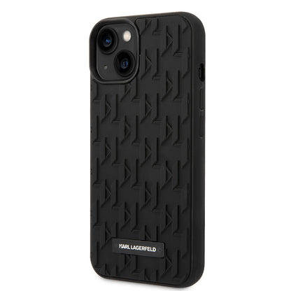 Hoes voor Apple iPhone 14 Plus, Karl Lagerfeld, 3D Monogram, Zwart
