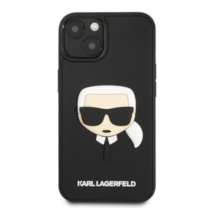 Hoes voor Apple iPhone 14 Plus, Karl Lagerfeld, 3D Rubber Karl's Head, Zwart