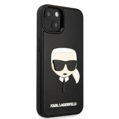 Hoes voor Apple iPhone 14 Plus, Karl Lagerfeld, 3D Rubber Karl's Head, Zwart