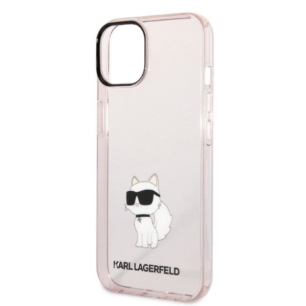 Case for Apple iPhone 14 Plus, Karl Lagerfeld, Ikonik Choupette, Pink