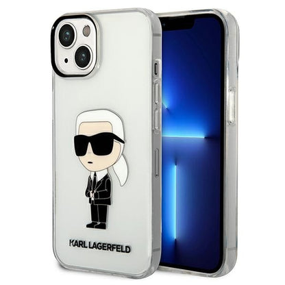 Hoes voor Apple iPhone 14 Plus, Karl Lagerfeld, Ikonik Karl, Transparant