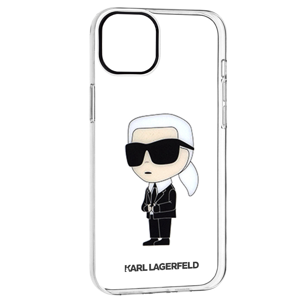 Hoes voor Apple iPhone 14 Plus, Karl Lagerfeld, Ikonik Karl, Transparant