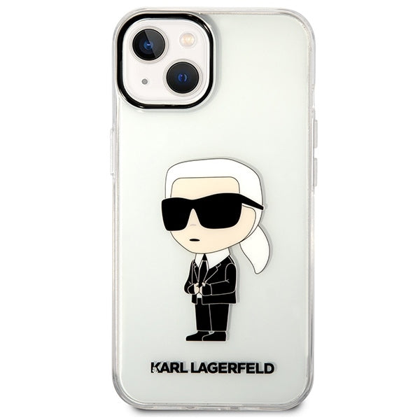 Hoes voor Apple iPhone 14 Plus, Karl Lagerfeld, Ikonik Karl, Transparant