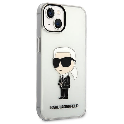 Hoes voor Apple iPhone 14 Plus, Karl Lagerfeld, Ikonik Karl, Transparant