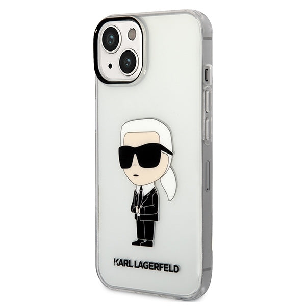 Hoes voor Apple iPhone 14 Plus, Karl Lagerfeld, Ikonik Karl, Transparant