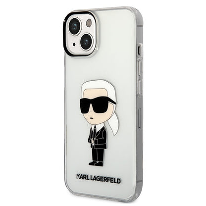Hoes voor Apple iPhone 14 Plus, Karl Lagerfeld, Ikonik Karl, Transparant