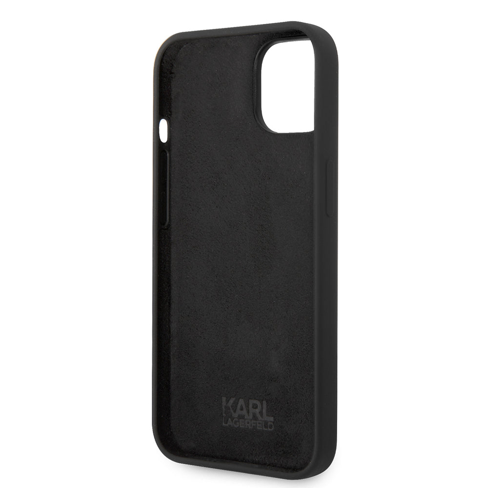 Hoes voor Apple iPhone 14 Plus, Karl Lagerfeld, Silicone Karl's Head, Zwart
