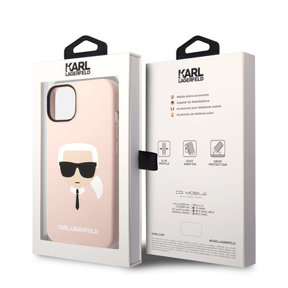 Case for Apple iPhone 14 Plus, Karl Lagerfeld, Silicone Karl's Head, Pink
