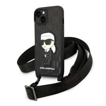 Hoes voor Apple iPhone 14 Plus, Karl Lagerfeld, Monogram Ikonik Karl, Wit