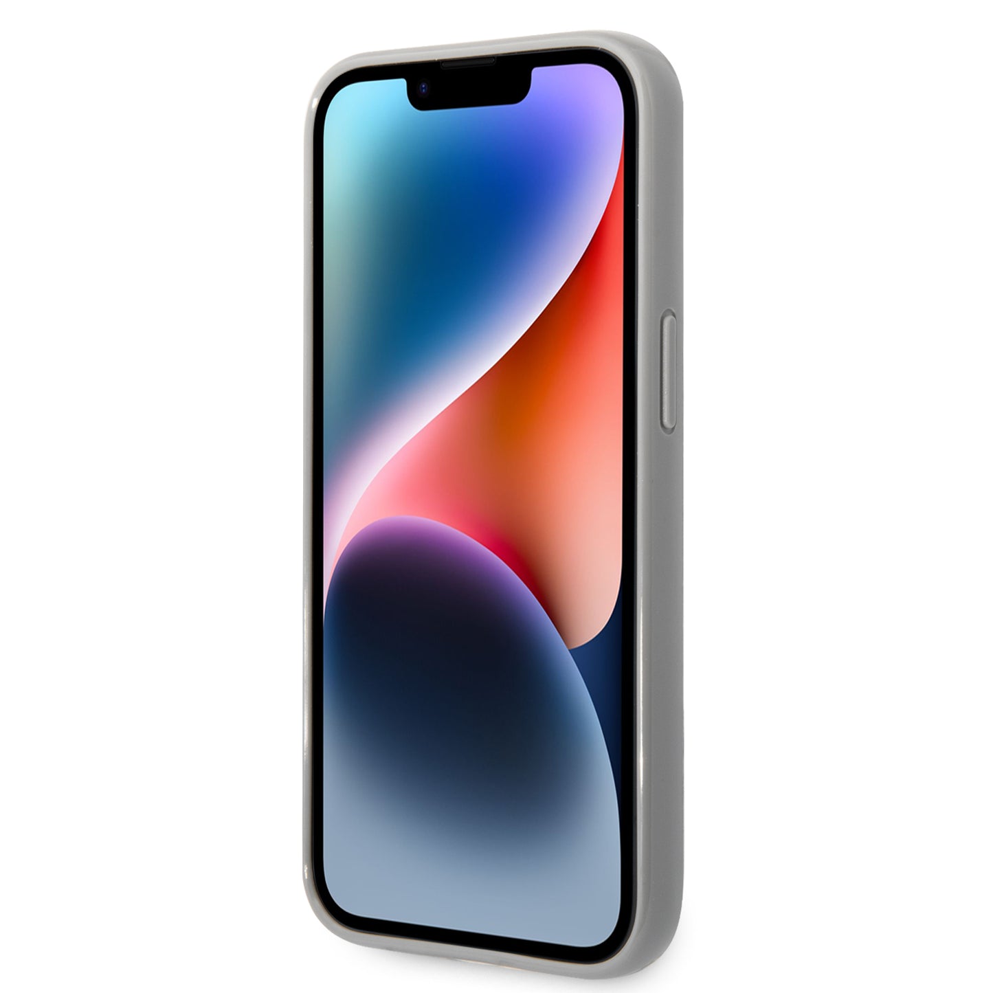 Hoes voor Apple iPhone 14 Plus, Karl Lagerfeld, Monogram Iridescent, Zilverkleurig