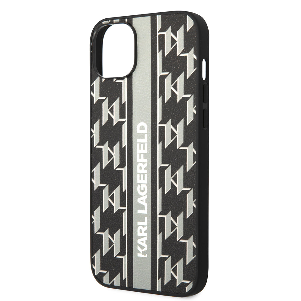 Hoes voor Apple iPhone 14 Plus, Karl Lagerfeld, Monogram Stripe, Gri