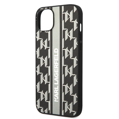 Hoes voor Apple iPhone 14 Plus, Karl Lagerfeld, Monogram Stripe, Gri