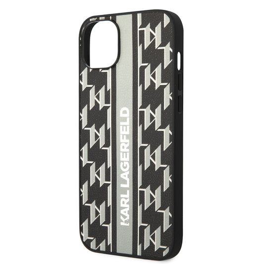 Hoes voor Apple iPhone 14 Plus, Karl Lagerfeld, Monogram Stripe, Gri