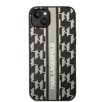 Hoes voor Apple iPhone 14 Plus, Karl Lagerfeld, Monogram Stripe, Gri