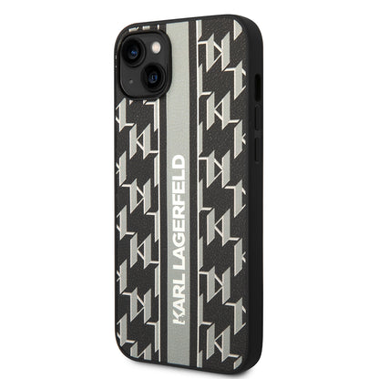 Hoes voor Apple iPhone 14 Plus, Karl Lagerfeld, Monogram Stripe, Gri