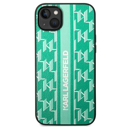 Hoes voor Apple iPhone 14 Plus, Karl Lagerfeld, Monogram Stripe, Groen