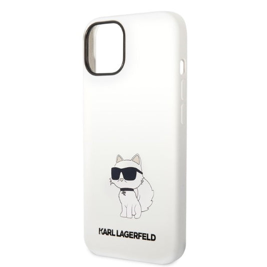 Hoes voor Apple iPhone 14 Plus, Karl Lagerfeld, Silicone Choupette, Wit