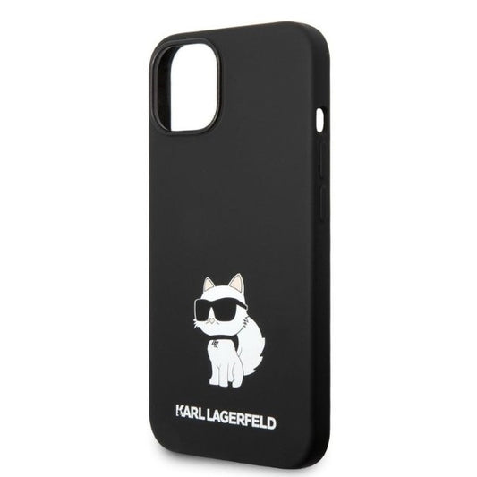 Hoes voor Apple iPhone 14 Plus, Karl Lagerfeld, Silicone Choupette, Zwart