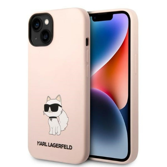 Hoes voor Apple iPhone 14 Plus, Karl Lagerfeld, Silicone Choupette, Roze