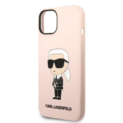 Hoes voor Apple iPhone 14 Plus, Karl Lagerfeld, Silicone Ikonik Karl, Roze