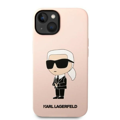 Hoes voor Apple iPhone 14 Plus, Karl Lagerfeld, Silicone Ikonik Karl, Roze