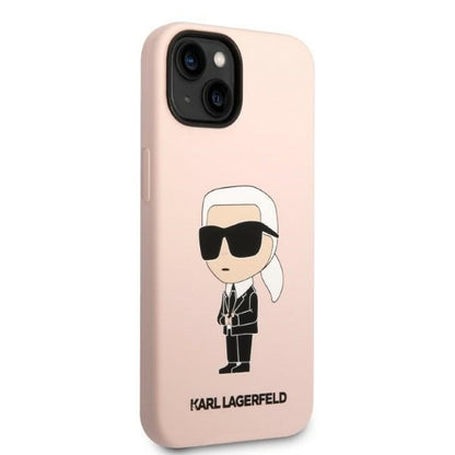 Hoes voor Apple iPhone 14 Plus, Karl Lagerfeld, Silicone Ikonik Karl, Roze