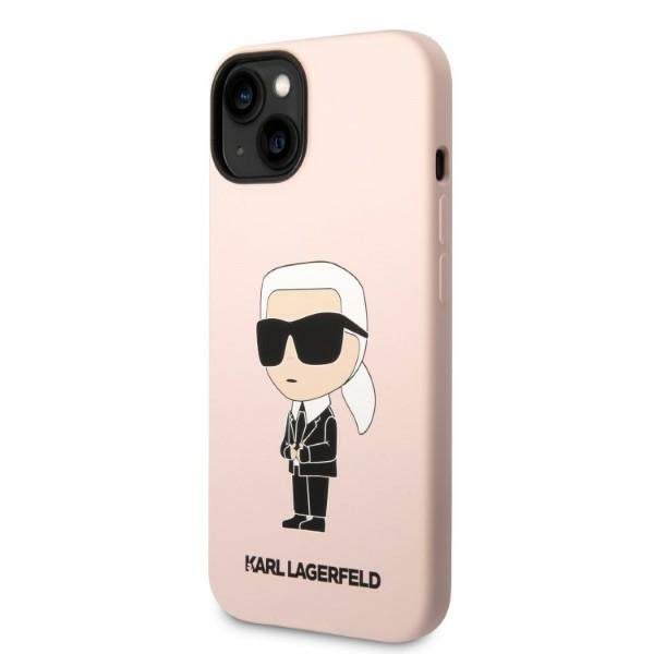 Hoes voor Apple iPhone 14 Plus, Karl Lagerfeld, Silicone Ikonik Karl, Roze