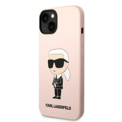 Hoes voor Apple iPhone 14 Plus, Karl Lagerfeld, Silicone Ikonik Karl, Roze