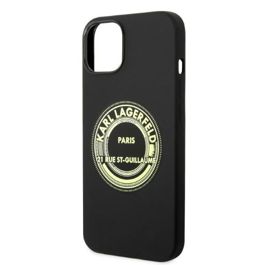 Hoes voor Apple iPhone 14 Plus, Karl Lagerfeld, Silicone RSG, Zwart