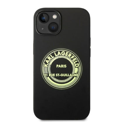 Hoes voor Apple iPhone 14 Plus, Karl Lagerfeld, Silicone RSG, Zwart