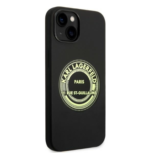 Hoes voor Apple iPhone 14 Plus, Karl Lagerfeld, Silicone RSG, Zwart